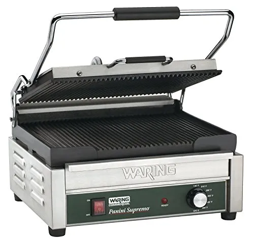 Waring Commercial WPG250 Panini Supremo® Large Panini Grill, Pancake drip Crepe Batter PANINI, 120V, 5-15 Phase Plug