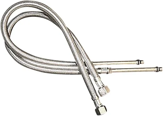 Renovators Supply Pair Faucet Supply Lines Stainless Steel 19.5" Bathroom Kitchen Faucet Connector