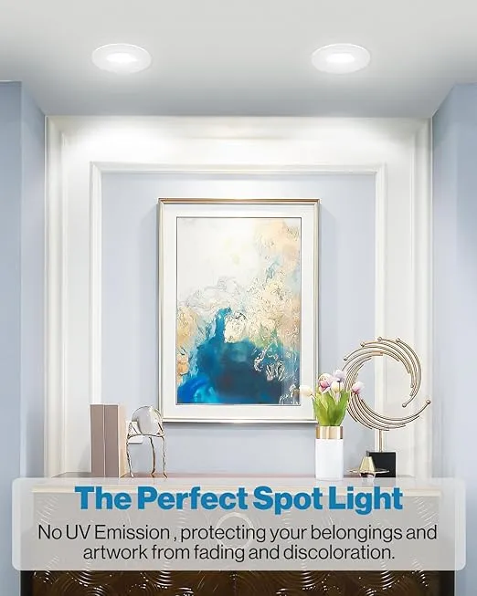 Sunco LED Can Lights Eyeball Retrofit Gimbal 5/6 Inch Recessed Lights, 12W=60W, 5 Colors (2700K/3000K/3500K/4000K/5000K), 800 LM, Directional Angled Trim Adjustable Ceiling Downlight, UL