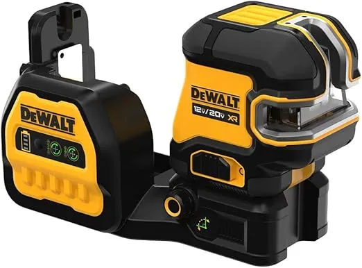 DEWALT 20V/12V MAX Laser Level Kit, Cross Line Laser and 5 Spot Laser, Green (DCLE34520G)