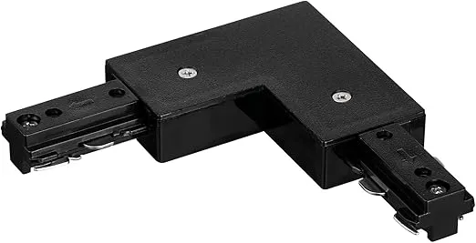 LEONLITE H Track L Connector, H Type Single Circuit 3-Wire-1 Track Lighting Kit, UL Listed, Flame Retardant Material, for H Track System, Black