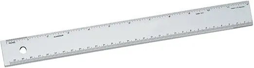Alumicolor Aluminum Standard Straight Edge with Non-Slip Back 12 Inch, Silver