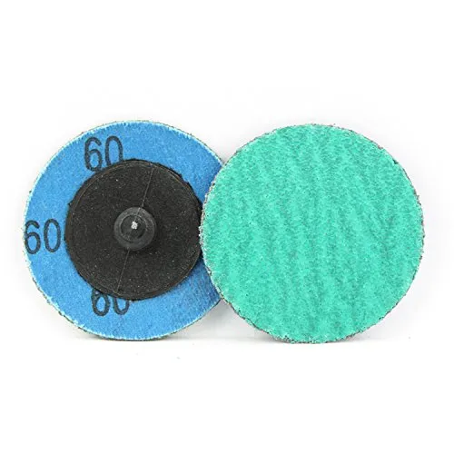 BHA Green Zirconia with Grind Aid Quick Change Sanding Discs Type R Male Roll On, 2" (60 Grit) - 25 Pack