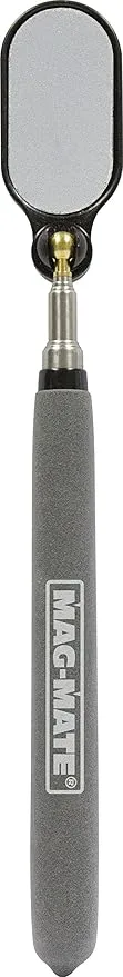 MAG-MATE IMS210 Oval Inspection Mirror, Stainless Steel Telescoping Mirror for FOD-Free Applications, 2” x 1" Length Extendable Mirror