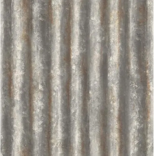 A-Street Prints 2701-22333 Corrugated Metal Wallpaper, Charcoal