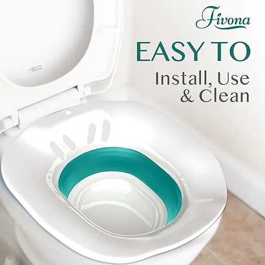 Fivona Expandable Sitz Bath Seat for Soak and Steam - Postpartum Essentials Care and Hemorrhoid Treatment - Unisex and Universal Fit Over the Toilet Yoni Steaming Bowl - At-Home Soothing Relief Device