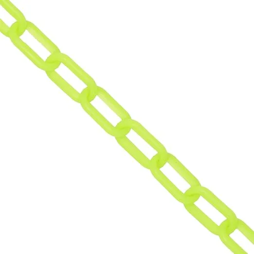 Stockroom Plus 100 Foot Neon Yellow Plastic Chain Safety Barrier for Crowd Control, Queue Line, Concerts, Parking (1.5-Inch Links)