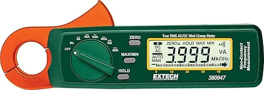 Extech 380947 True RMS 400A AC/DC Mini Clamp on Meter with High Current Resolution