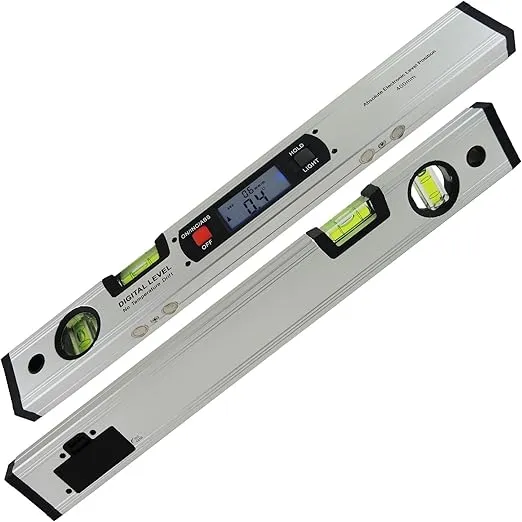 360° Digital Long Level Inclinometer Angle Finder Ruler Protractor 42cm with Magnets/Backlight/Vertical & Horizontal Spirit Bubble for Construction Carpenter Craftsman Renovation Home Professional