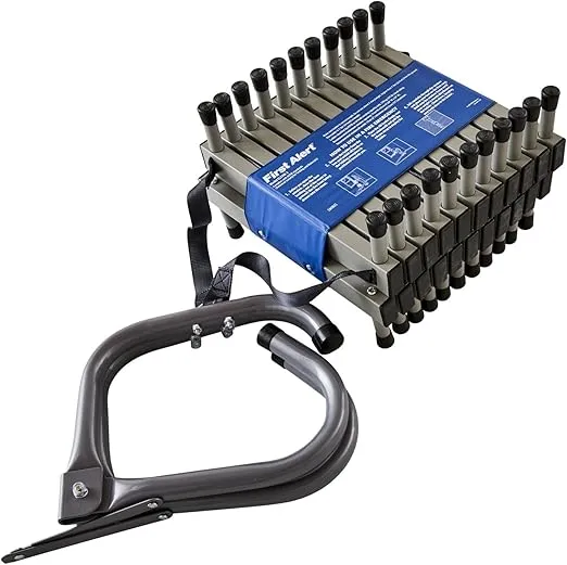 First Alert Three-Story Portable Fire Escape Ladder, 24 Feet, EL53W-2 , Black