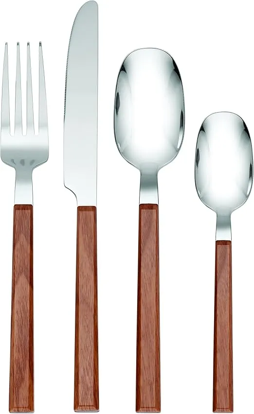 Hampton Forge 894320 Henley Light Wood 16 Piece Flatware Set