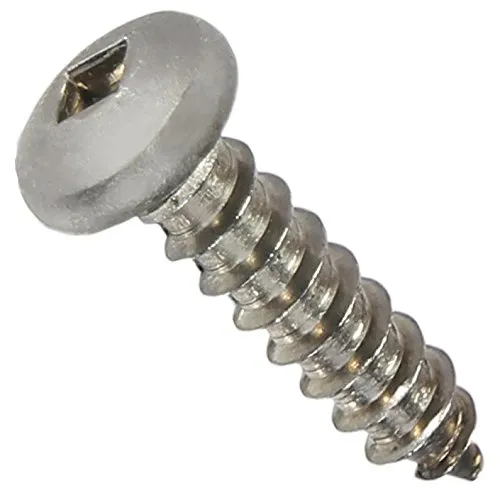 #10 x 3/4" Pan Head Sheet Metal Screws, Full Thread, Square Drive, Stainless Steel 18-8, Bright Finish, Self-Tapping, Quantity 100 Pieces by Fastenere