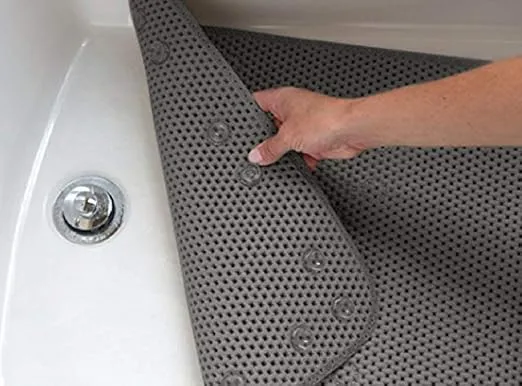 Deluxe Bathtub Mat Non Slip, Soft Foam Bath Mats for Bathroom Tub, Bathtub Mat with Drain Holes, Suction Cups- 36” X 17” - Dark Grey