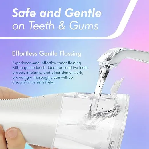 Cordless Water Dental Flosser for Teeth Cleaning – Portable Oral Irrigator with 5 Modes, Rechargeable, IPX7 Waterproof, 300ML, 5 Replaceable Tips