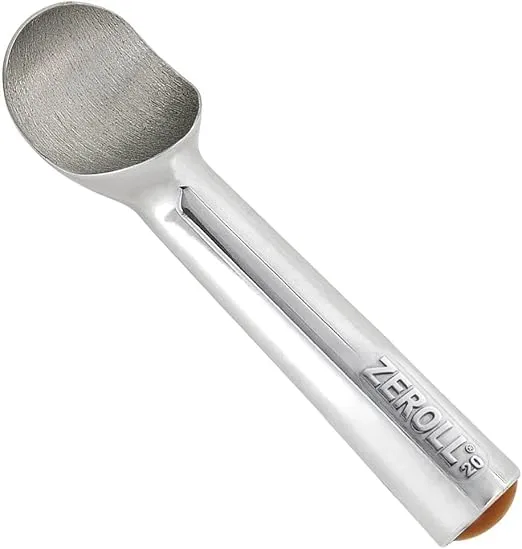 Zeroll, Size 20, in Silver 1020 Original Ice Cream Unique Liquid Filled Heat Conductive Handle Simple One Piece Aluminum Design Easy Release 40 Scoops per, 2-Ounce