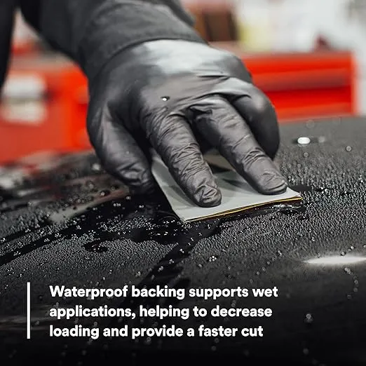 3M Wetordry Abrasive Sheet 401Q, 02045, 2500+ Grit, 5 1/2 x 9 in, 50 Sheets, Fast Cutting, Auto Body Sanding, Paint Finishing