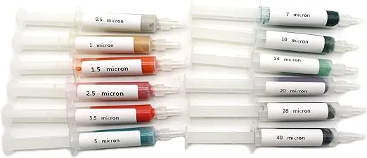 TEMO 12 pc 5 Gram Diamond Lapping Paste Polishing Compound Syringe Set 0.5-40 Micron (Grit#450 to #30,000) for Jewelry, Metal, Ring, Gemstone, Glass, Coin