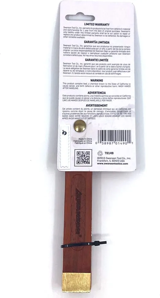 Swanson Tool Co TS149 9 inch Sliding T-Bevel with Brass Bound Hardwood Handle and Inches/Metric Marks (22 CM)