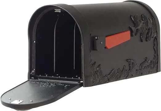 Special Lite Hummingbird Curbside Mailbox - Black Aluminum Mailbox for Post Mount - SCB-1005-BLK
