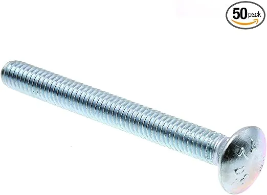 Prime-Line 9063058 Carriage Bolts, 5/16 In.-18 X 3 In., A307 Grade A Zinc Plated Steel (50 Pack)