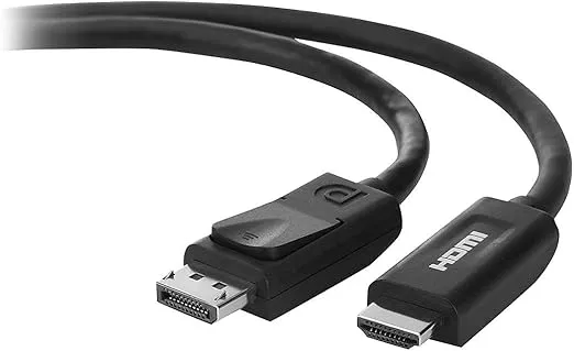 Belkin F2CD001B06-E DisplayPort-Male to HDMI-Male Cable (6 Feet, Black)
