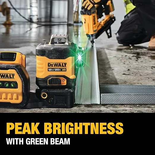 DEWALT 20V/12V MAX Laser Level Kit, 3 x 360, Green (DCLE34030G)