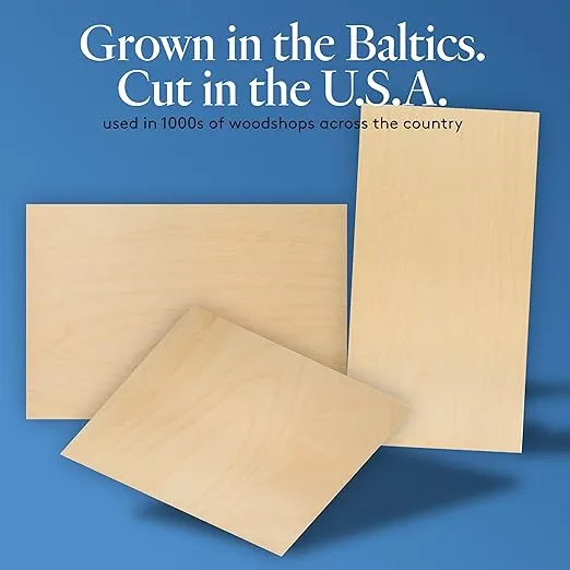 Baltic Birch Plywood 18 x 24 x 1/2 Inch - 12 mm Craft Wood, Pack of 2 B/BB Grade, Stronger Than Basswood Sheets or Balsa Wood, Perfect for Laser, CNC Cutting, Wood Shelves, by Woodpeckers