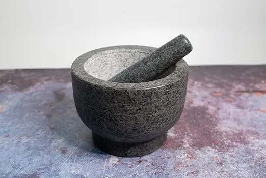 Cilio by Frieling Goliath Natural Granite Mortar and Pestle Set, Grinder for Spices and Seeds, 5 Inches Tall