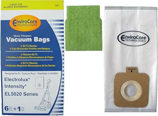 EnviroCare Replacement Allergen Filtration Vacuum Cleaner Dust Bags for Electrolux Intenisty EL5020 Series Canisters 6 Bags and 1 Filter
