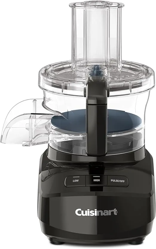 Cuisinart 9-Cup Continuous Feed Food Processor with Fine and Medium Reversible Shredding and Slicing Disc, Universal Blade, Continuous-Feed Attachment, and In-Bowl Storage (Black)