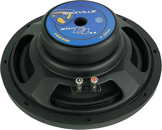 Rockville W12T4S4 12" Shallow Mount 1400w Peak Car Subwoofer 4-Ohm Sub 350w RMS CEA Rated