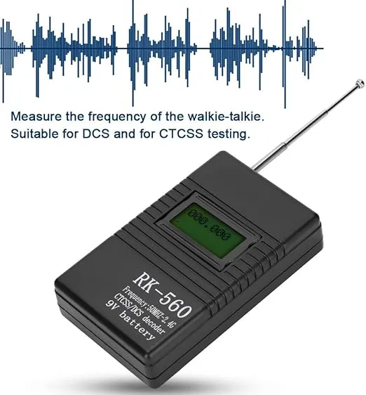 Portable Frequency Counter, Accurate RK560 50MHz-2.4GHz Frequency Counter Meter Portable Handheld Radio Frequency Testing, for Two Way Radio Walkie Talkie Decoder