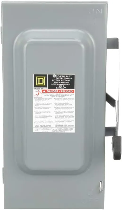 Square D - Square D D223N 100 Amp 240Vac Single Throw Safety Switch 2P