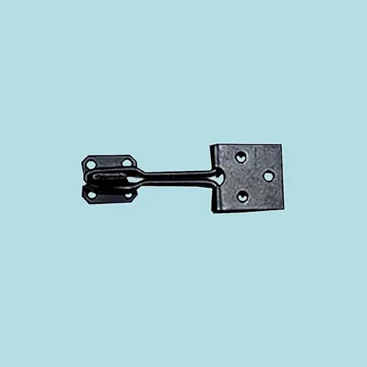Renovators Supply Manufacturing Door Lock Latch 3 in. Black Wrought Iron Hasp Latch Garage Barn Door Lock with Mounting Hardware