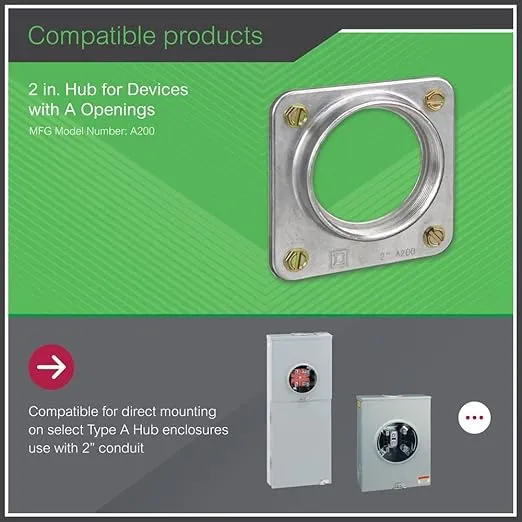 Square D - A200 2-Inch Hub for Square D Devices with A Openings