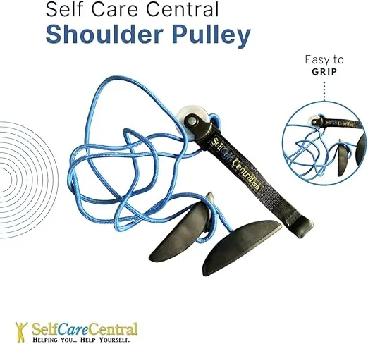 SelfCareCentral Shoulder Pulley for Physical Therapy, Over-The-Door Pulley System for Shoulder Rehab, Shoulder Exercise Equipment
