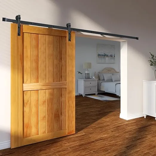 VEVOR 10FT Sliding Barn Door Hardware Set, Supports Up to 330LBS, Durable Track System for Single Door, Compatible with 4.6-5.2FT Width & 1.3"-1.8" Thickness, Includes Quiet Rollers (I Shape)