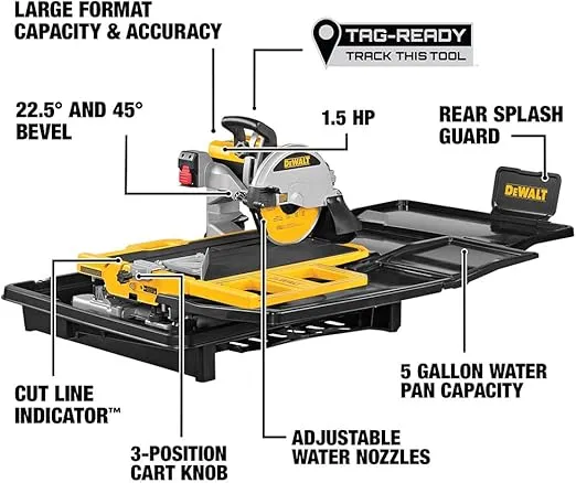 DEWALT Wet Tile Saw, High Capacity (D36000)