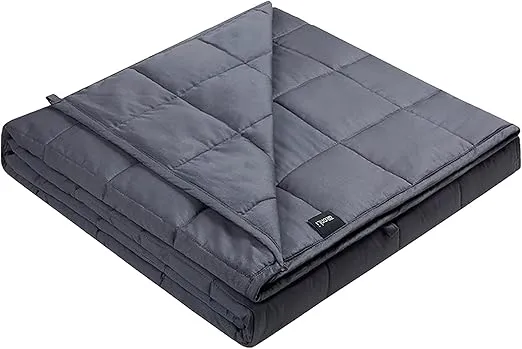 ZonLi Weighted Blanket (60"x80", 20lbs, Dark Grey) Queen Size Weighted Blanket for Adults, High Breathability Heavy Blanket, Soft Material with Premium Glass Beads