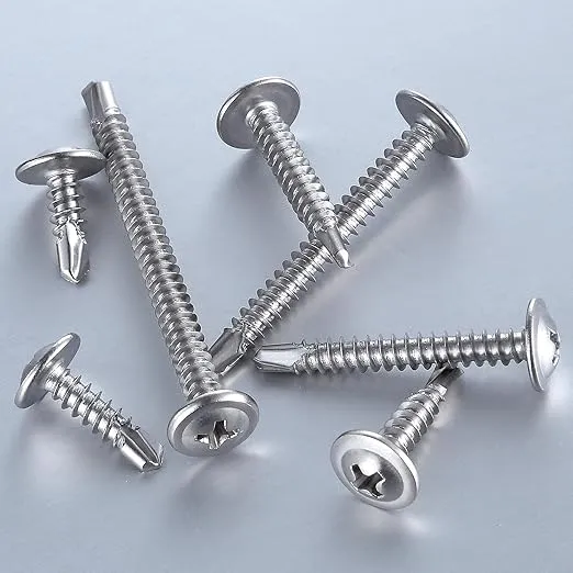 Wensilon(100pcs)#8×2”for Sheet Metal Self-Tapping Screws 410 Stainless Steel Truss Head High-Strength Quick Tapping Screws
