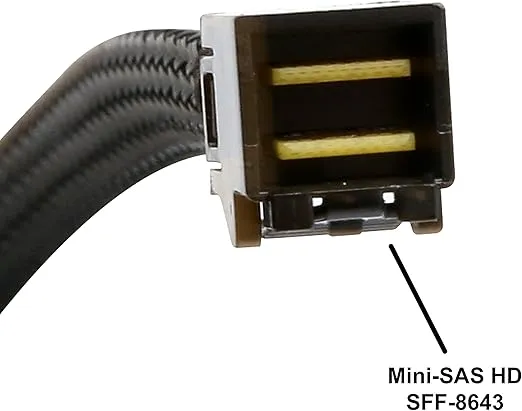 U.2 NVMe to MiniSAS Cable with SATA Power Connector for 2.5" U.2 NVMe SSD, SFF-8643 to SFF-8639 Cable SI-CAB40120