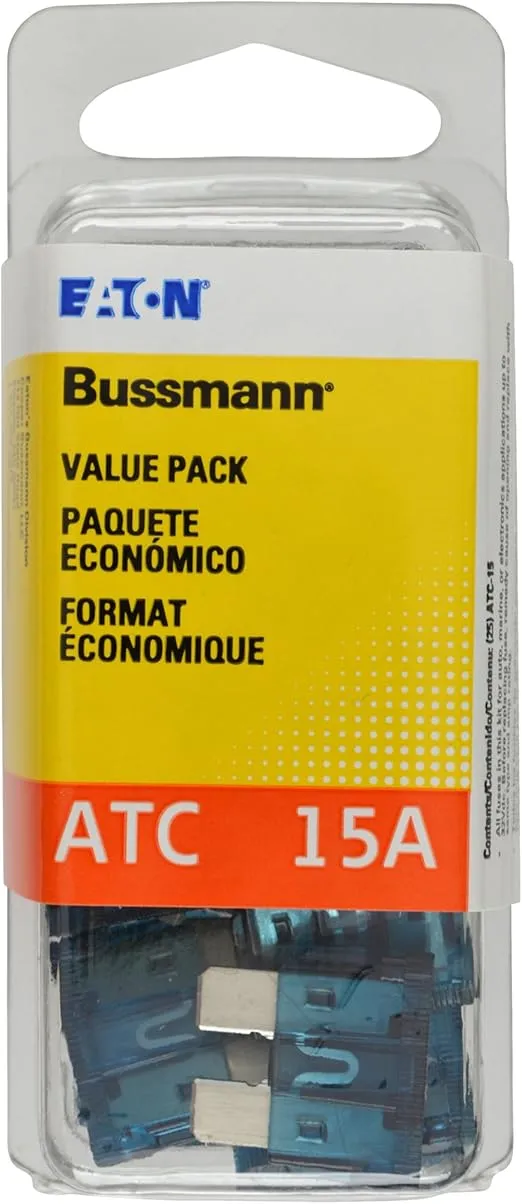 Bussmann (VP/ATC-15-RP) Blue 15 Amp 32V Fast Acting ATC Blade Fuse, (Pack of 25)