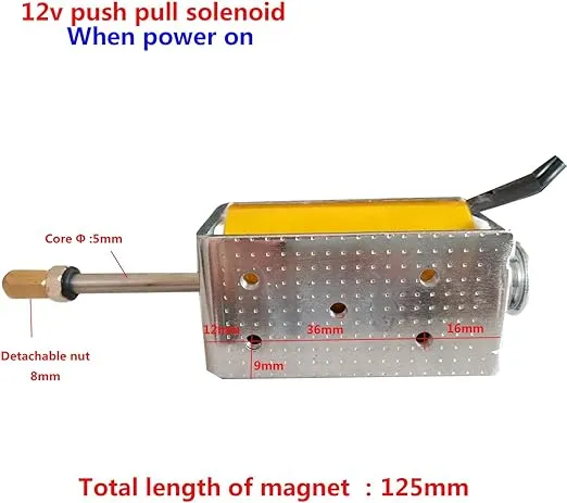 Push Pull Solenoid DC 12V 35mm Long Stroke Small Electromagnetic Electric Magnet For Automobiles