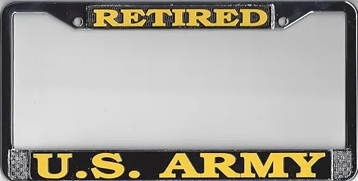 Mitchell Proffitt U.S. Army Retired Chrome License Plate Frame