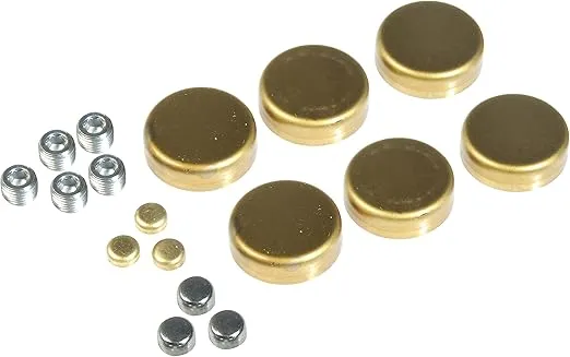 Dorman 567-014 Chrysler Brass Expansion Plug Kit, 14 Expansion Plugs, 11 Pipe Plugs Compatible with Select Chrysler/Dodge/Plymouth Models