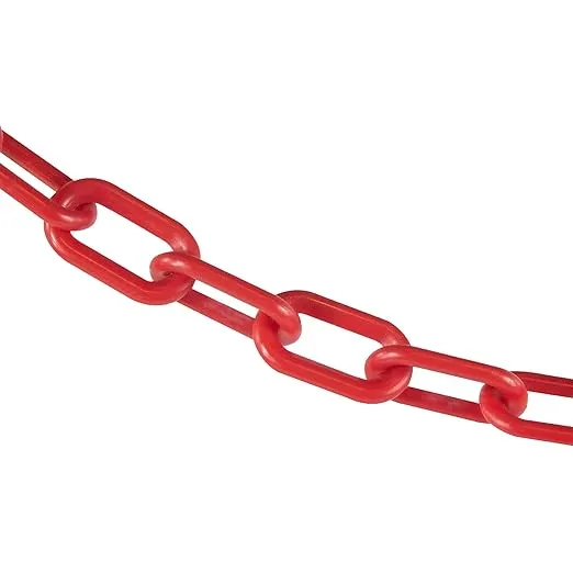 Mr. Chain Plastic Barrier Chain, Red, 2-Inch Link Diameter, 25-Foot Length (50005-25)