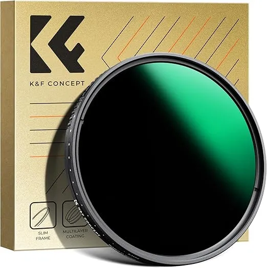 K&F Concept 67mm Variable ND3-ND1000 ND Filter (1.5-10 Stops) Neutral Density Lens Filter with 24 Multi-Layer Coatings for Camera Lens (D-Series)