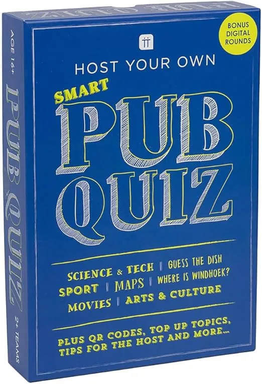 Talking Tables Pub Quiz Game Cards & Score Board Poster Host Your Own Games Night, Competitive After Dinner Party, General Knowledge Trivia Questions & Answers, Host-PUBQUIZ-V4