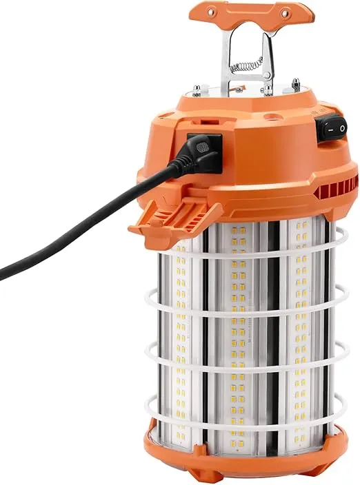 VEVOR LED Temporary Work Light, 150W 20000lm Construction Lights, 5000K Portable Super Bright & Waterproof & Connected Up to 6 lights, Hanging Job Site Lighting for Indoor and Outdoor Lighting