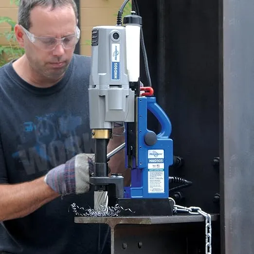 Hougen HMD905 115-Volt Magnetic Drill with Coolant Bottle Plus 1/2" Drill Chuck, Adapter and 12002 Rotabroach Cutter Kit